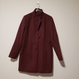 Women burgundy coat